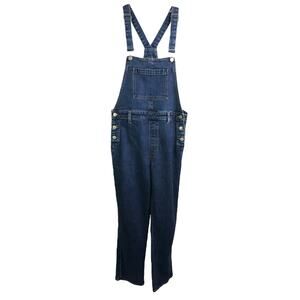 J.Brand Overalls Pants Womens L Navy Blue Med Wash Cotton‎ Button Strap